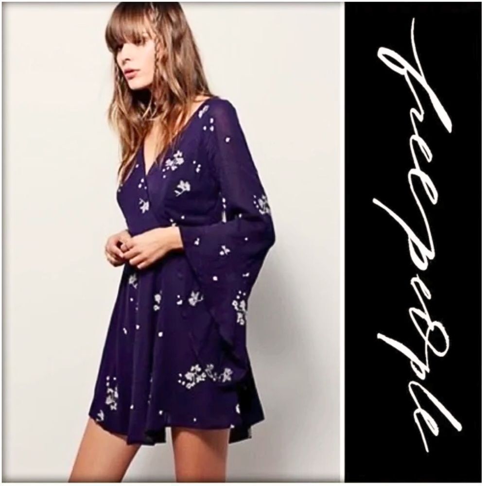 Free People Jasmine Embroidered Bell Sleeve Dress (4)